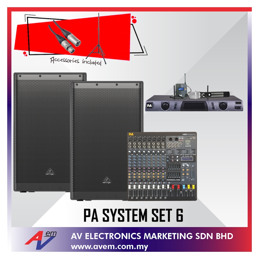 IVA - PA SYSTEM SET 6 (PA System For Kenduri Kahwin, PA System For Conference Room, PA System For School)
